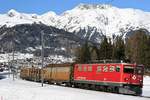 Ge 6/6 II 707  Scuol  unterwegs zwischen Samedan und Pontresina am 20.01.2020.