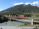 RhB - Ge 6/6 702 mit Gterzug unterwegs in Reichenau am 26.09.2011