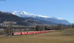 Rhb 704 mit dem RE 1216 (Landquart-Disentis/Muster) bei Ilanz 9.3.14