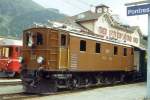 RhB - Ge 4/6 353 am 30.08.1996 in Pontresina - Elektrische Streckenstangenlokomotive - bernahme 24.07.1914 - SLM2433/MFO/RhB - 588 KW - Gewicht 59,00t - LP 11,10m - zulssige Geschwindigkeit 55 km/h