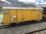Gleisbau Müller AG - Tankwagen / Materialwagen P 10145 ( ex RhB K³ 5032 - 1969 - Gb 5032 - 1974a nach Unfall - 1975 Gb 5032 )Abgestellt am 30. Juli 2018 am Bahnhof Alp Grüm (Poschiavo).