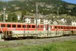 RhB - Re-w 8386 II am 31.08.2007 in Samedan - Niederbordwagen mit Rungen 4-achsig mit 1 offenen Plattform - bernahme 08.11.2004 - JMR - Gewicht 16,69t - Zuladung 47,00t - LP 16,54m - zulssige