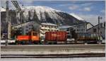 Tm 2/2 88 rangiert Abfallcontainer in Samedan.