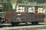 RhB - E 6626 am 01.09.1993 in Samedan - Hochbordwagen 2-achsig mit 1 offenen Plattform - Baujahr 1913 - Rast - Gewicht 6,72t - Zuladung 15,00t - LP 7,84m - zulssige Geschwindigkeit Aufkleber 60 km/h