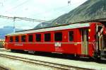 RhB - AB 1567 am 31.08.1996 in Pontresina - 1./2.Klasse Einheitspersonenwagen (Typ II) - bernahme 22.01.1976 - FFA/SWP - Fahrzeuggewicht 15,00t - Sitzpltze 18/28 - LP 18,50m - zulssige