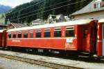 RhB - B 2228 am 07.09.1995 in Disentis - 2.Klasse Personenwagen schwere Stahlbauart - Baujahr 1930 - SIGRhB - Fahrzeuggewicht 24,00t - Sitzpltze 52 - LP 15,93m - zulssige Geschwindigkeit 80 km/h -