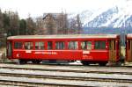 RhB - B 2234 am 09.05.1991 in St.Moritz - 2.Klasse Personenwagen leichte Stahlbauart - Baujahr 1910 - SIG/RhB - Fahrzeuggewicht 15,00t - Sitzpltze 54 - LP 14,10m - zulssige Geschwindigkeit 80 km/h