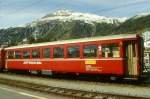 RhB - B 2253 am 08.10.1999 in Samedan - 2.Klasse Umbau-Personenwagen in Leichtstahlbauart fr Stammnetz und Berninabahn - bernahme 23.06.1913 - SIG/FFA - Fahrzeuggewicht 18,00t - Sitzpltze 64 - LP