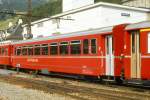 RhB - B 2261 am 09.09.1990 in Disentis - 2.Klasse Spitzenverkehrswagen in Omnibusbauart fr Stammnetz - bernahme 15.01.1986 - FFA/RhB/SWP - Fahrzeuggewicht 18,00t - Sitzpltze 52 - LP 18,02m -