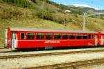 RhB - B 2262 am 07.10.1999 in Scuol - 2.Klasse Spitzenverkehrswagen in Omnibusbauart fr Stammnetz - bernahme 14.02.1986 - FFA/RhB/SWP - Fahrzeuggewicht 18,00t - Sitzpltze 52 - LP 18,02m -