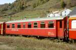 RhB - B 2281 am 22.10.1998 in Scuol - 2.Klasse Personenwagen in schwerer Stahlbauart - Baujahr 1930 - SWS/SIG/RhB - Fahrzeuggewicht 23,00t - Sitzpltze 52 - LP 16,44m - zulssige Geschwindigkeit 80