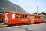RhB - B 2321 am 15.10.2000 in Landquart - 2.Klasse Personenwagen - Mitteleinstiegswagen mittelschwerer Stahlbauart - bernahme 20.12.1947 - SWS - Fahrzeuggewicht 21,00t - Sitzpltze 64 - LP 17,63m -