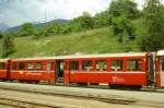 RhB - B 2337 am 28.06.1995 in Filisur - 2.Klasse Personenwagen - Mitteleinstiegswagen leichter Stahlbauart - bernahme 05.01.1957 - SIG - Fahrzeuggewicht 18,00t - Sitzpltze 68 - LP 18,22m -