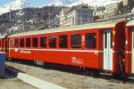 RhB - B 2341 am 31.06.1996 in St.Moritz - 2.Klasse Einheitspersonenwagen (Typ 1) - bernahme 21.11.1963 - FFA/SIG/RhB - Fahrzeuggewicht 21,00t - Sitzpltze 60 - LP 18,42m - zulssige Geschwindigkeit
