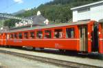 RhB - B 2346 am 06.06.1993 in Disentis - 2.Klasse Einheitspersonenwagen (Typ 1) - Baujahr 1963 - FFA/SIG/RhB - Fahrzeuggewicht 18,00t - Sitzpltze 64 - LP 18,42m - zulssige Geschwindigkeit 90 km/h -