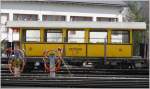 3.Klasse C114 Wagen der Berninabahn abgestellt in Samedan.