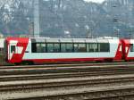 1.Klasse Panoramawagen des Glacierexpress.Das neue Rollmaterial ist in der Testphase und noch nicht im Regeldienst eingesetzt.Landquart 21.02.06