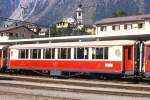 RhB - As 1141 am 23.09.1989 in Samedan - Historischer 1.Klasse Salonwagen 4-achsig - Baujahr 1931 - SIG - Fahrzeuggewicht 18,00t - Sitzpltze 32 - LP 16,40m - zulssige Geschwindigkeit 90 km/h -