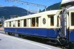 RhB - As 1141 am 25.08.2000 in Klosters - Historischer 1.Klasse Salonwagen 4-achsig ALPINE CLASSIC PULLMAN EXPRESS - Baujahr 1931 - SIG - Fahrzeuggewicht 20,00t - Sitzpltze 32 - LP 16,40m -