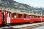 RhB - A 1232 am 08.10.1999 in Samedan - 1.Klasse Einheitspersonenwagen Typ I - bernahme 19.10.1965 - FFA/SIG - Fahrzeuggewicht 18,00t - Sitzpltze 36 - LP 18,42m - zulssige Geschwindigkeit 90 km/h