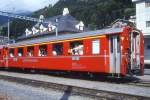 RhB - A 1255 am 12.08.1992 in Disentis - 1.Klasse verkrzter Einheitspersonenwagen Typ I - bernahme 24.05.1968 - FFA/SIG - Fahrzeuggewicht 15,50t - Sitzpltze 36, Stehpltze 30 - LP 16,97m -