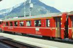 RhB - A 1265 am 10.05.1994 in Davos Dorf - 1.Klasse Personenwagen - Einheitspersonenwagen Typ II - bernahme 19.12.1977 - FFA/SWP - Fahrzeuggewicht 15,00t - Sitzpltze 36 - LP 18,50m - zulssige