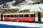 RhB - A 1271 am 01.02.1998 in Scuol - 1.Klasse Personenwagen - fr Berninabahn verkrzter Einheitspersonenwagen Typ III - bernahme 02.05.1983 - FFA/SWP - Fahrzeuggewicht 16,00t - Sitzpltze 30 - LP