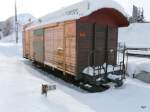 RhB - Gterwagen P 10069 abgestellt in Punt Muragl am 01.01.2010