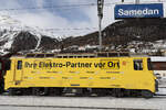 612 Ge 4/4 II mit der Werbung Ihr Elketro-Partnervor Ort.