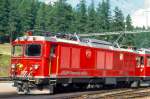 RhB - Gem 4/4 801  STEINBOCK  am 07.09.1994 in Pontresina - Zweikraftlokomotive - Baujahr 1968 - SLM/Cummins/SAAS//BBC/MFO - e700/780d KW - Gewicht 50,40t - LP 13,54m - zulssige Geschwindigkeit 65