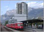 Be 4/4 Pendel mit Stwg 1713 auf dem Weg nach Schiers hlt kurz in Landquart.