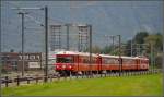 S2 1563 mit Steuerwagen 1713 bei Chur West mit den neuen Twin Towers im Hintergrund.