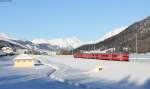 R 1949 (Scuol-Tarasp-Pontresina) mit Schublok Rhb 624 bei Samedan 8.3.14