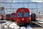 ABe 4/16 3104, Steuerwagen 1752 und 10754 und ABe 4/16 3103 in Landquart. (11.02.2015)