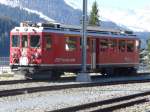 RhB - Bernina Triebwagen ABe 4/4  43 Abgestellt im Bahnhofsareal von St.Mortiz am 20.04.2007