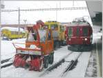 Hier noch die Vorderansicht des ABe 4/4 501 in Samedan. (12.01.2010)