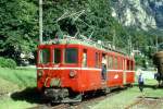 RhB - BDe 4/4 491am 29.08.1997 in Cama - Gleichstromtriebwagen Misoxer Bahn - Baujahr 1958 - SWS/BBC/SAAS - 600 KW - Gewicht 41,00t - Zuladung 5,00t - 2.Klasse Sitzpltze 16 - LP 17,77m - zulssige Geschwindigkeit 65 km/h - 3=10.04.1980 1=09.03.1990 - Logo nur RhB. Lebenslauf: 12/2003a - 01/2004 an SEFT BDe 4/4 1. Hinweis: gescanntes Dia

