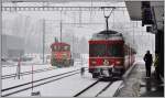 S1 1523 mit Be 4/4 516 in Untervaz-Trimmis. (12.02.2013)