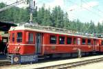 RhB - ABe 4/4 503 am 25.05.1992 in Samedan - Stammnetztriebwagen - �bernahme 06.02.1940 - SWS/MFO/BBC/RhB - 440 KW - Fahrzeugewicht 40,00t - 1./2.Klasse Sitzpltze 12/28 - L�P 18,00m - zul�ssige