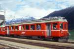RhB - ABe 4/4 503 am 29.08.1996 in Zuoz - Stammnetztriebwagen - �bernahme 06.02.1940 - SWS/MFO/BBC/RhB - 440 KW - Fahrzeugewicht 40,00t - 1./2.Klasse Sitzpltze 12/28 - L�P 18,00m - zul�ssige