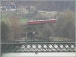 Be 4/4 516 Pendel nach Rh�z�ns auf der Hinterrheinbr�cke bei Reichenau-Tamins.
