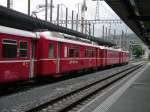 Be 4/4 515 und Kurzpendel Be 4/4 514 beim gleichzeitigen auf- und abb�geln in Chur.