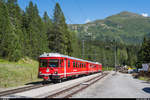 RhB Vorortspendel am 9. August 2020 als RE Davos - Klosters bei der Einfahrt in Davos Wolfgang.