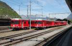 Zwei Vorortpendelzüge Be4/4 abgestellt in Landquart.05.05.14