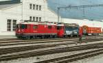 Die beiden abgebgelten Ge4/4 629 und 615 im Depot Landquart.14.09.10