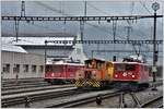 Be 4/4 Vorortspendel 514, Tm 2/2 88 und Ge 6/6 II 706  Disentis/Mustér  in Landquart. (10.08.2017)