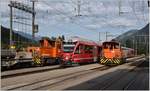 RE1755 mit Abe 4/16 3105 trifft in Ilanz ein, von wo er nach einer Kurzwende nach Chur zurückfährt.