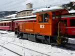 RhB - Rangierlok Tm 2/2 112 im Bahnhofsareal von St.