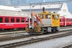 Tm 2/2 Nr.84 mit Spezialaufbau(5 Kameras und 2 Scheinwerfer)am 08.09.14 in Landquart.Der Zweck ist mir nicht bekannt!