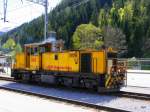 RhB - Rangierlok Gmf 4/4 243 bei der Arbeit in Klosters am 07.05.2015